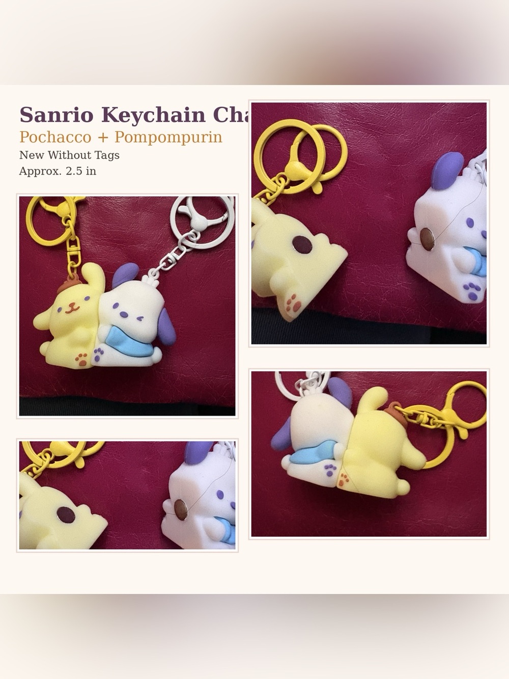 Sanrio Pochacco Pompompurin Keychain Bag Charms